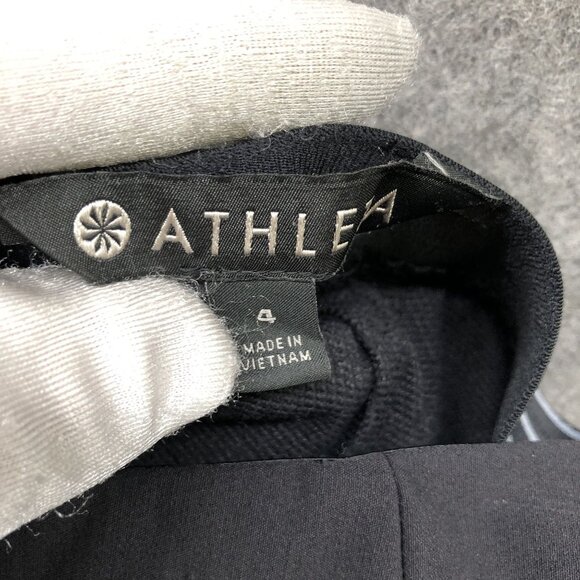 Athleta Black Ankle Pants Womens Size 4 Mid Rise Split Hems Slim Dress Pant - Picture 8 of 9